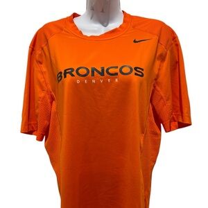 NIKE DRI FIT DENVER BRONCOS Men’s Orange Vented Short Sleeve Tshirt Size Large